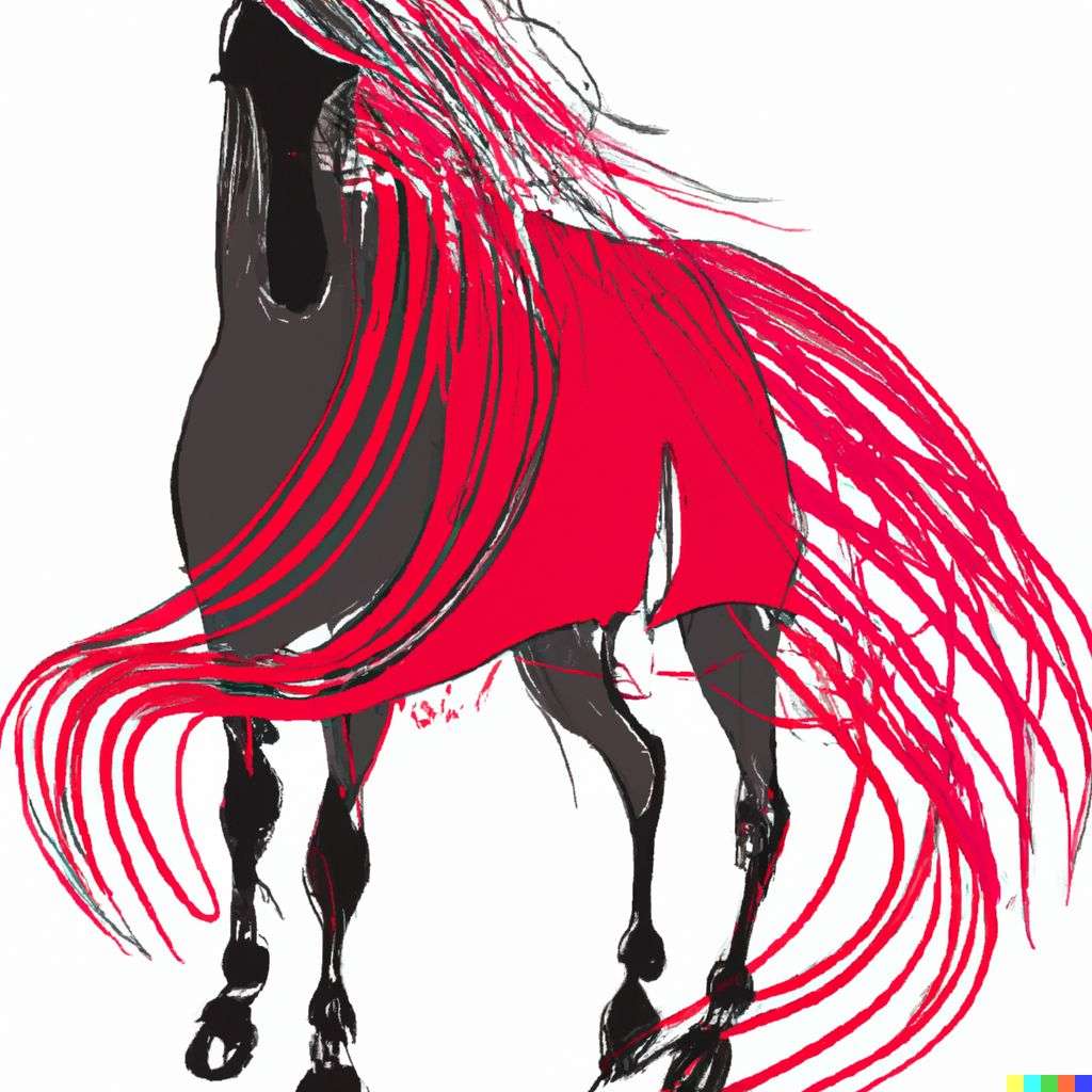 a horse, fashion design sketch